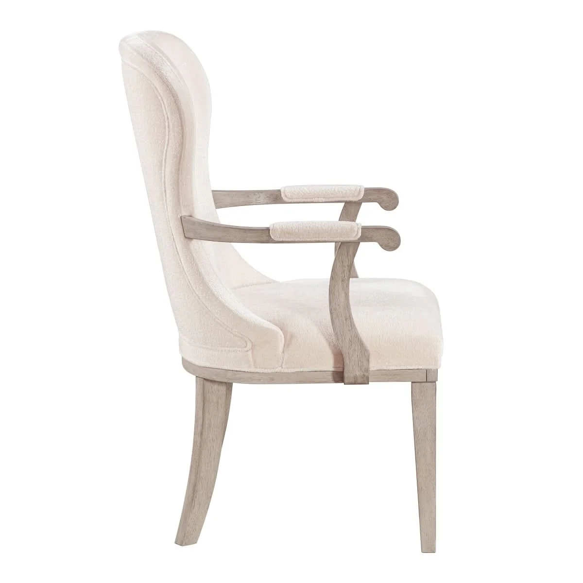 Santa Cruz Light Wood Contemporary Arm Chair with Upholstered Seat and Curved Back - Image 5