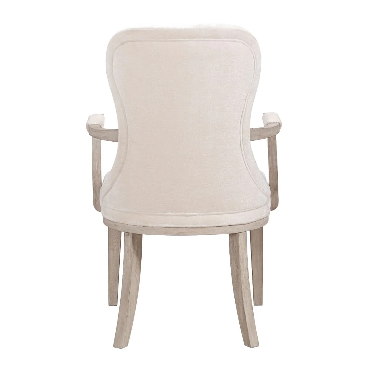 Santa Cruz Light Wood Contemporary Arm Chair with Upholstered Seat and Curved Back - Image 6