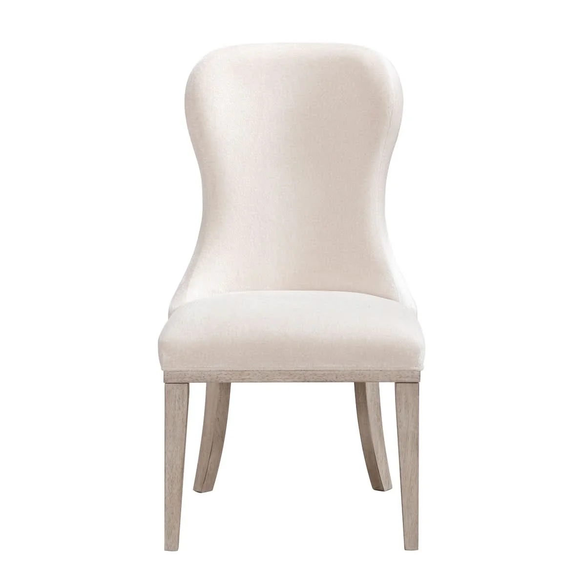 Santa Cruz Light Wood Contemporary Side Chair with Upholstered Seat and Curved Back