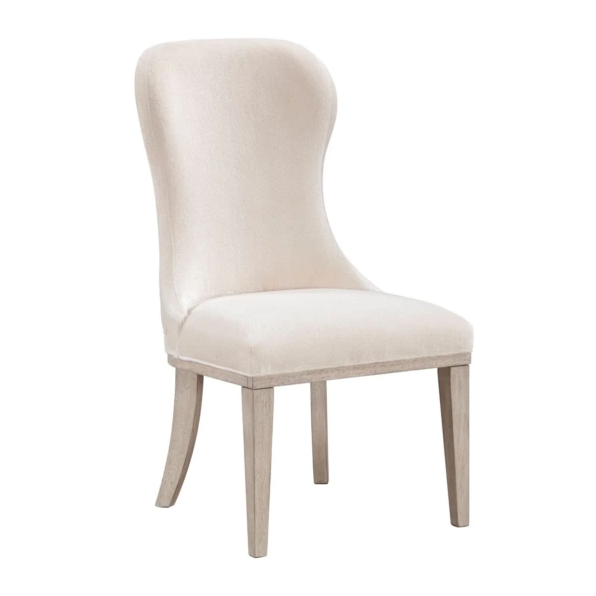 Santa Cruz Light Wood Contemporary Side Chair with Upholstered Seat and Curved Back - Image 2