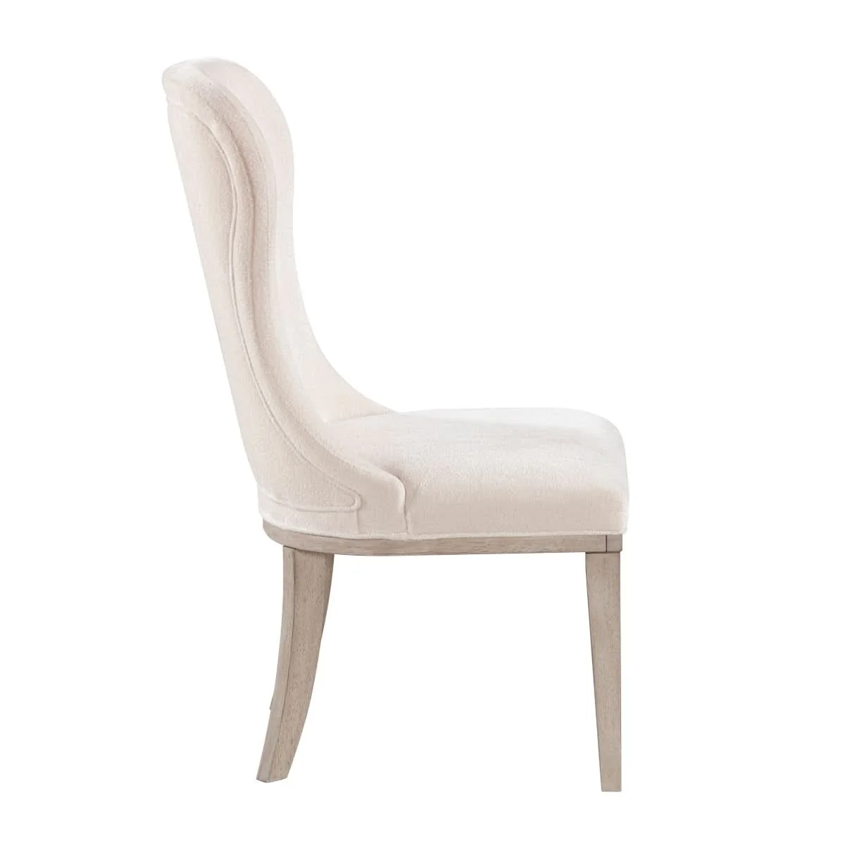 Santa Cruz Light Wood Contemporary Side Chair with Upholstered Seat and Curved Back - Image 3