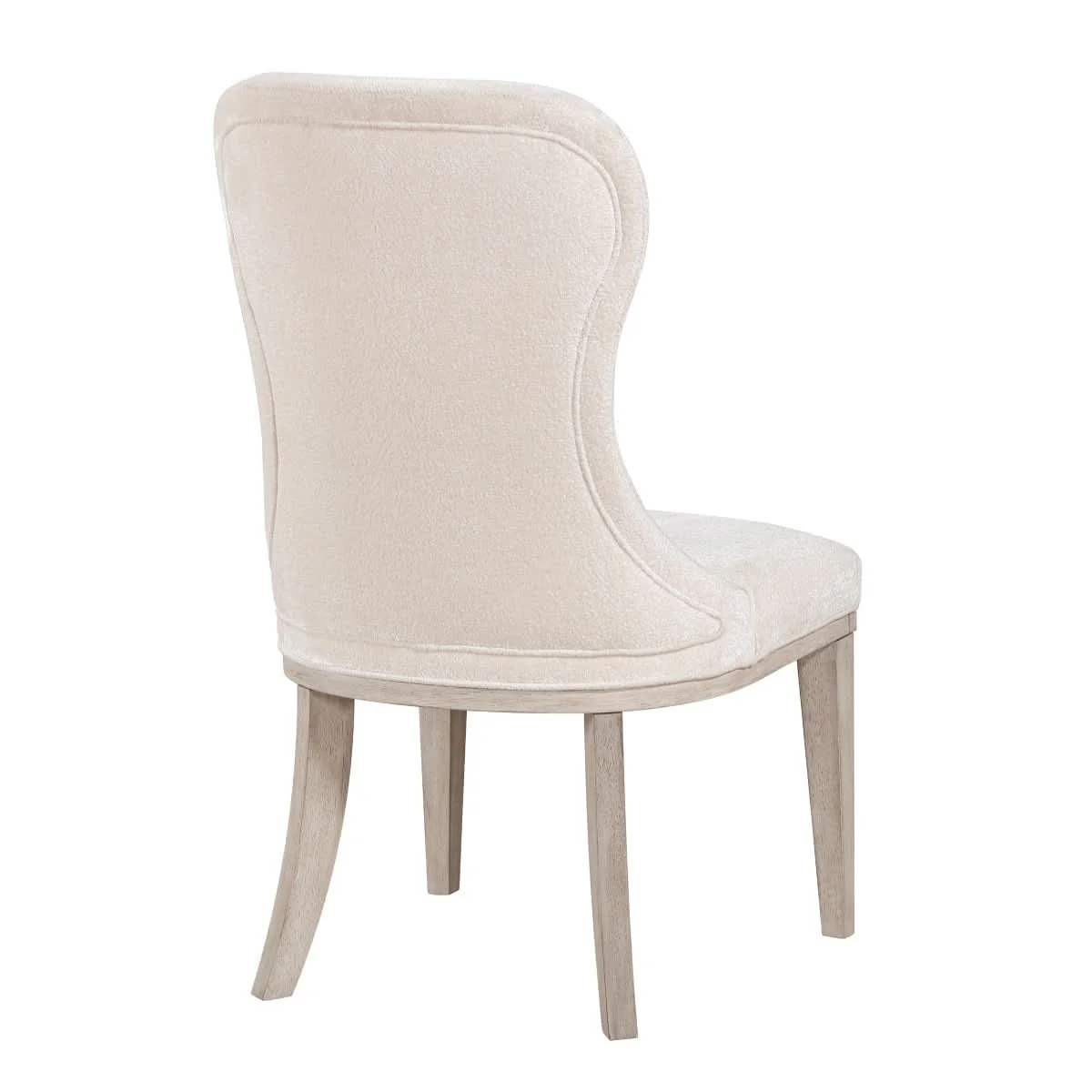 Santa Cruz Light Wood Contemporary Side Chair with Upholstered Seat and Curved Back - Image 4