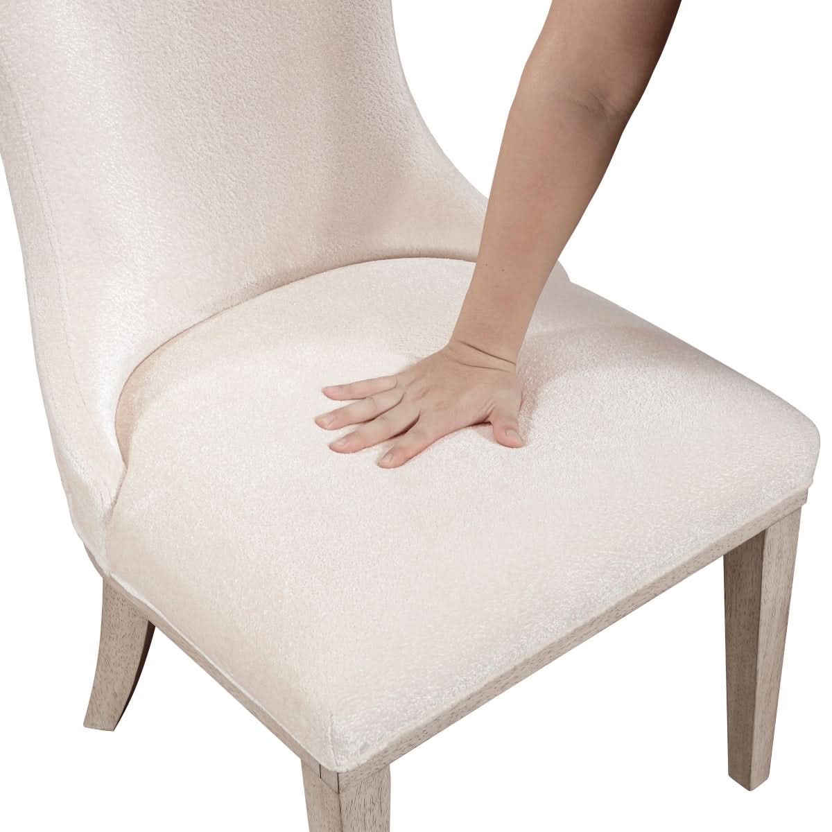 Santa Cruz Light Wood Contemporary Side Chair with Upholstered Seat and Curved Back - Image 6