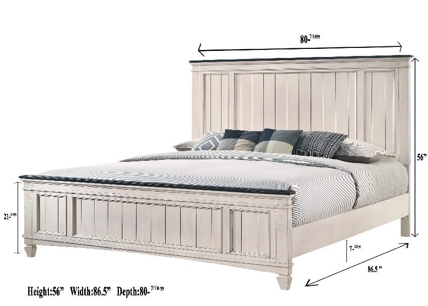 Sawyer - King 4 Piece Bedroom Set - Antique White - Image 2