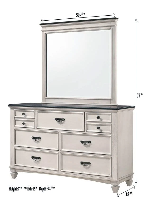 Sawyer - Queen 5 Piece Bedroom Set - Antique White - Image 3