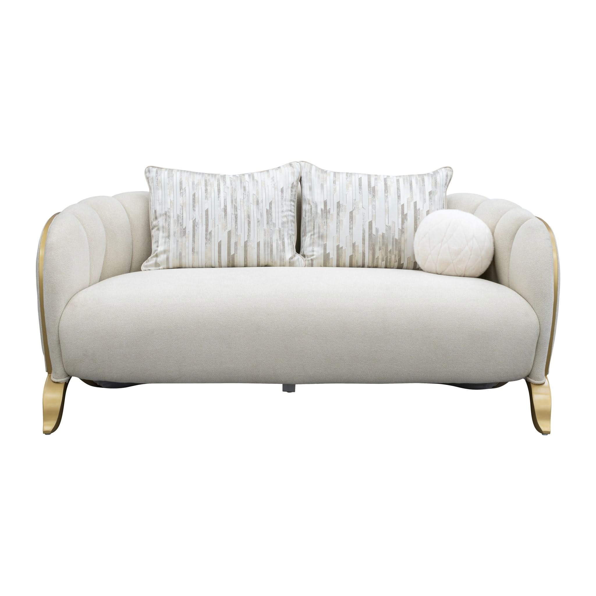 Scotts Square - Loveseat - Cornsilk / Light Champagne - Image 3