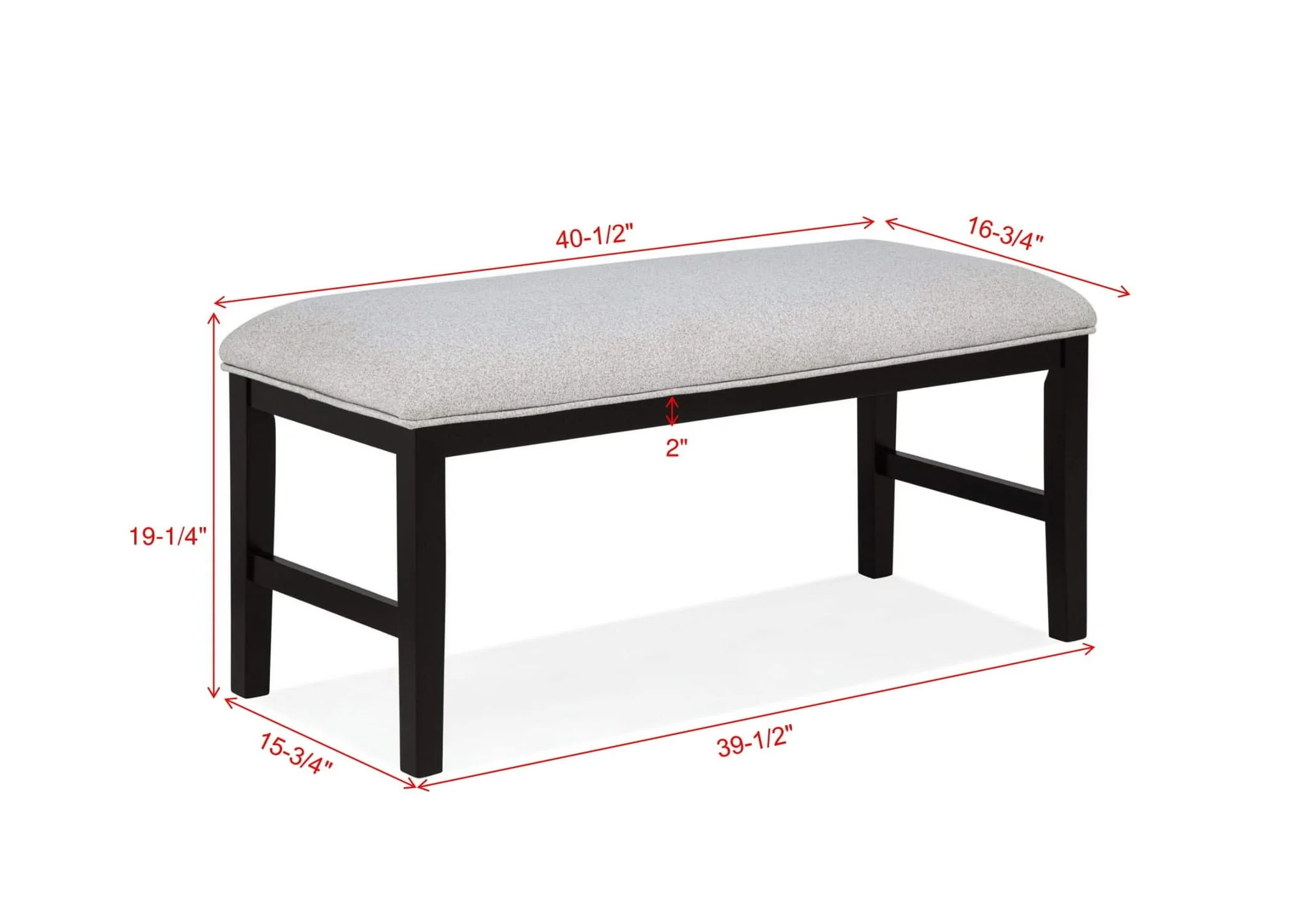 Sebastian - Bench - Black / Gray - Image 2