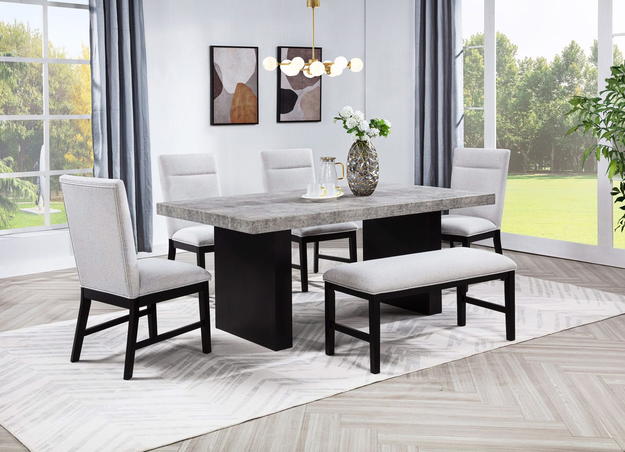 Sebastian - Dining Table - Black / Gray - Image 2