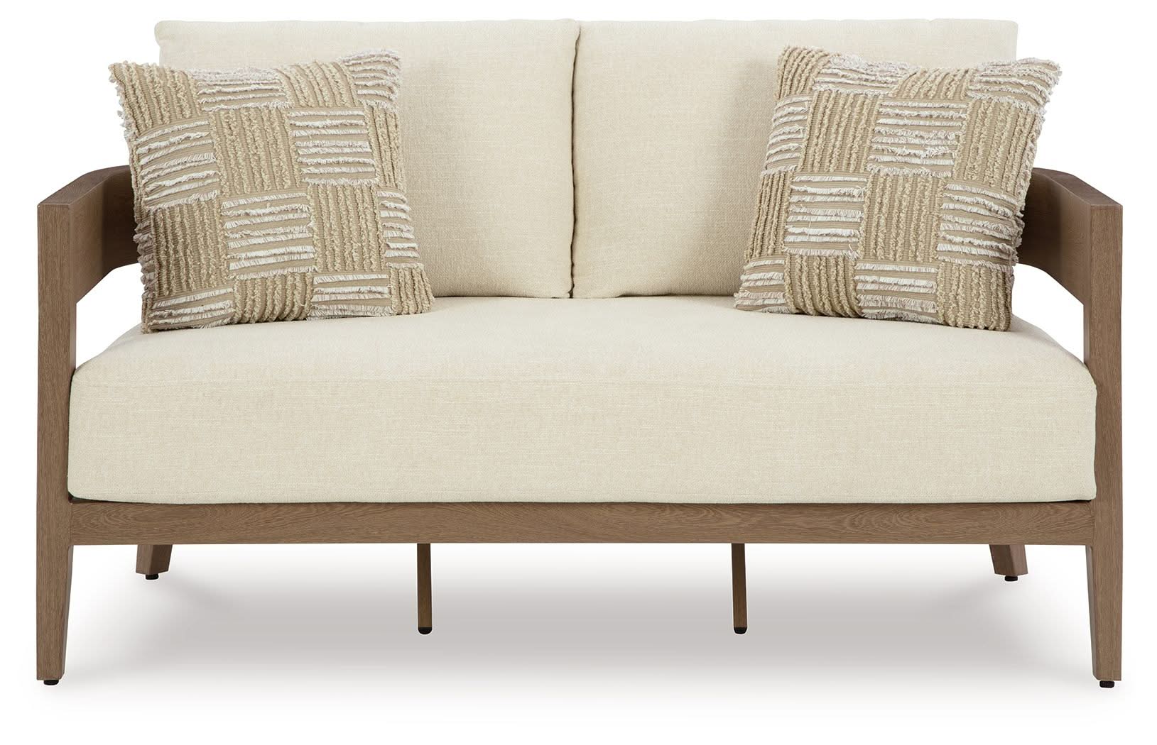 Serene Bay - Loveseat With Cushion - Dark Brown / White - Image 2