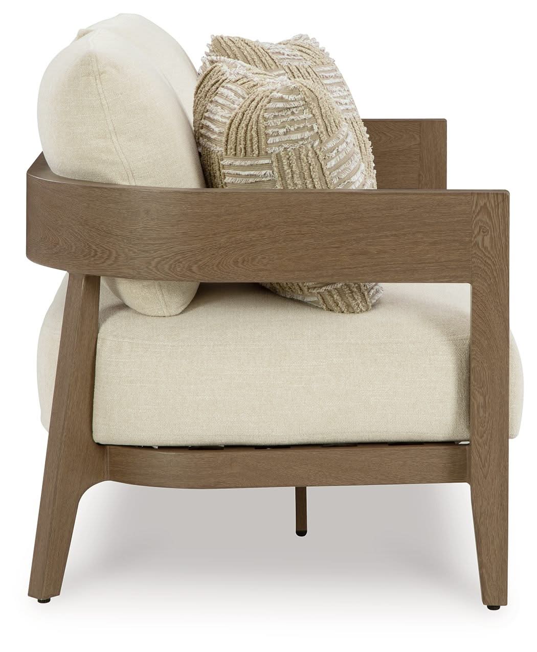 Serene Bay - Loveseat With Cushion - Dark Brown / White - Image 4