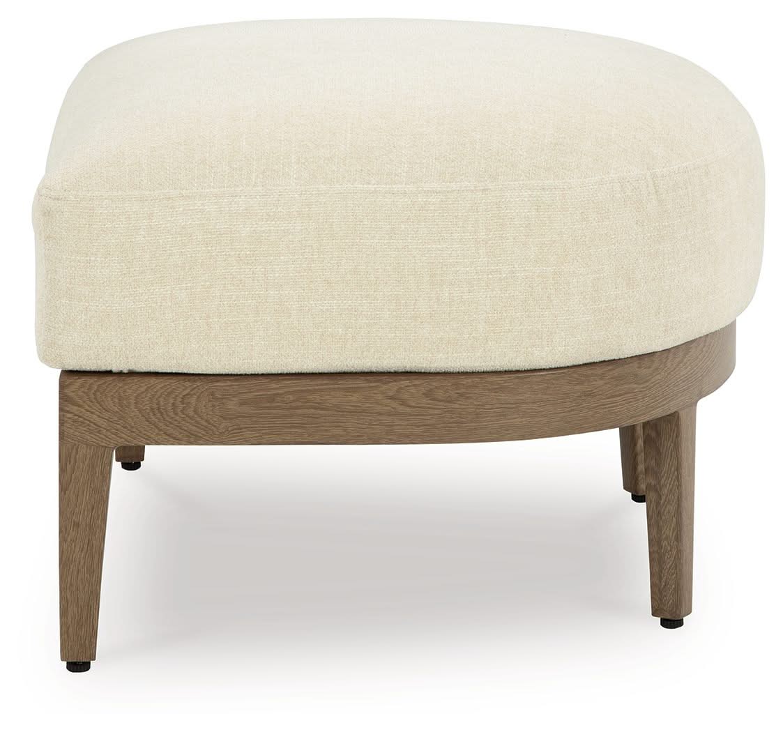 Serene Bay - Ottoman With Cushion - Dark Brown / White - Image 2