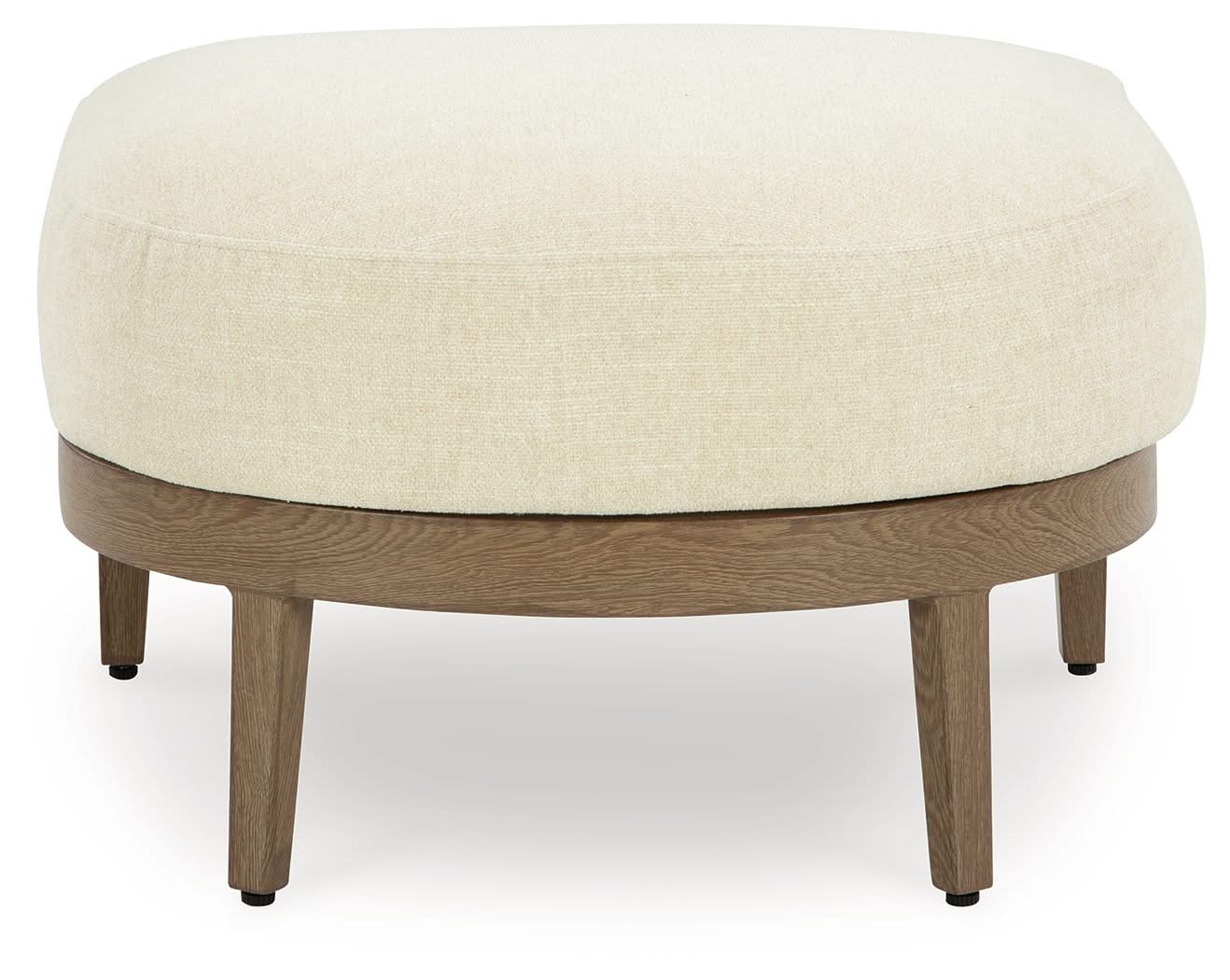 Serene Bay - Ottoman With Cushion - Dark Brown / White - Image 3