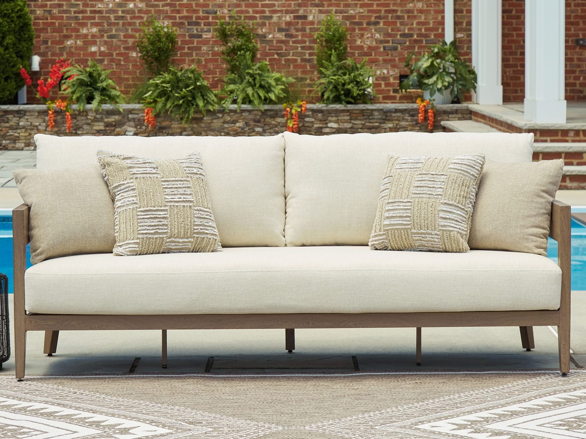 Serene Bay - Sofa With Cushion - Dark Brown / White - Image 4