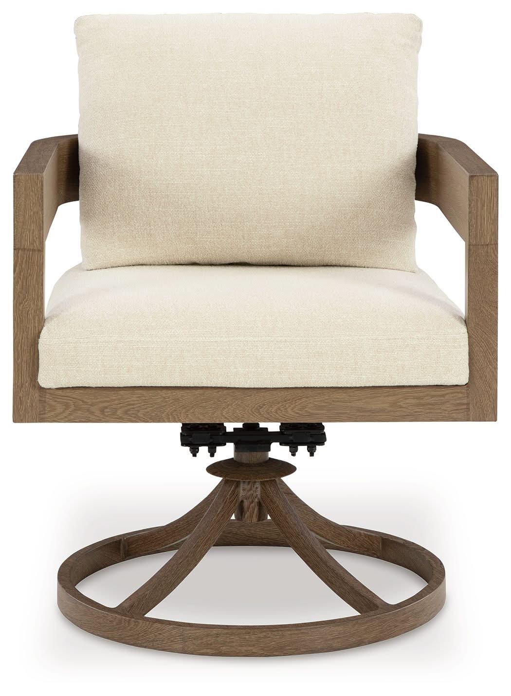 Serene Bay - Swivel Chair With Cushion (Set of 2) - Dark Brown / White - Image 4