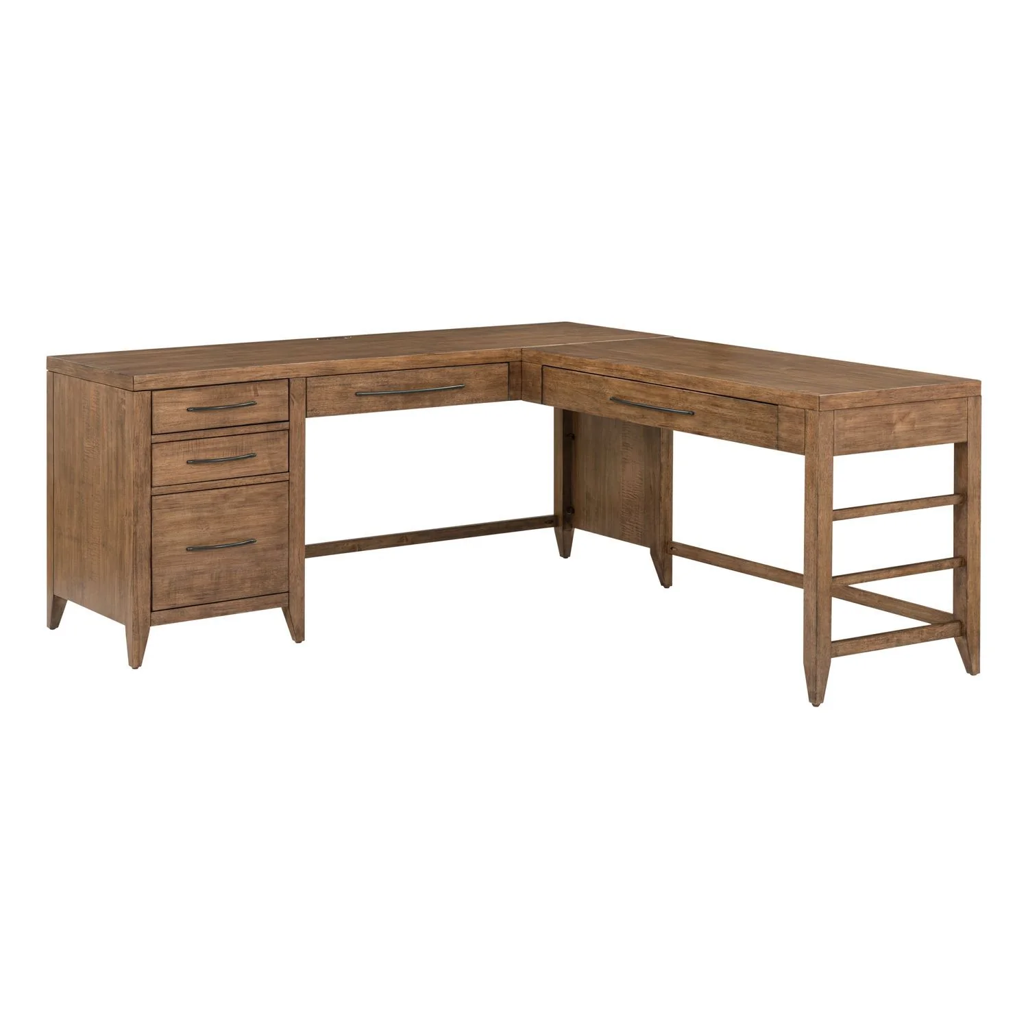 Shaker Lakes - L Shaped Desk Set - Harvest Brown - Image 2