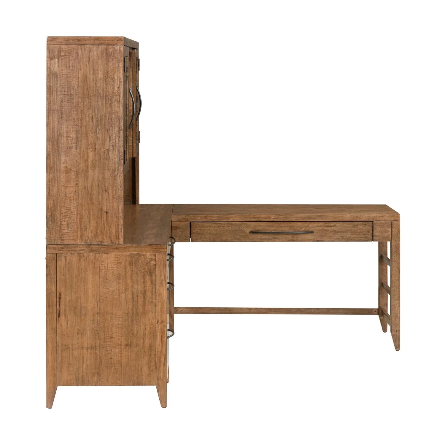 Shaker Lakes - Opt L Shaped Desk Set - Harvest Brown - Image 2