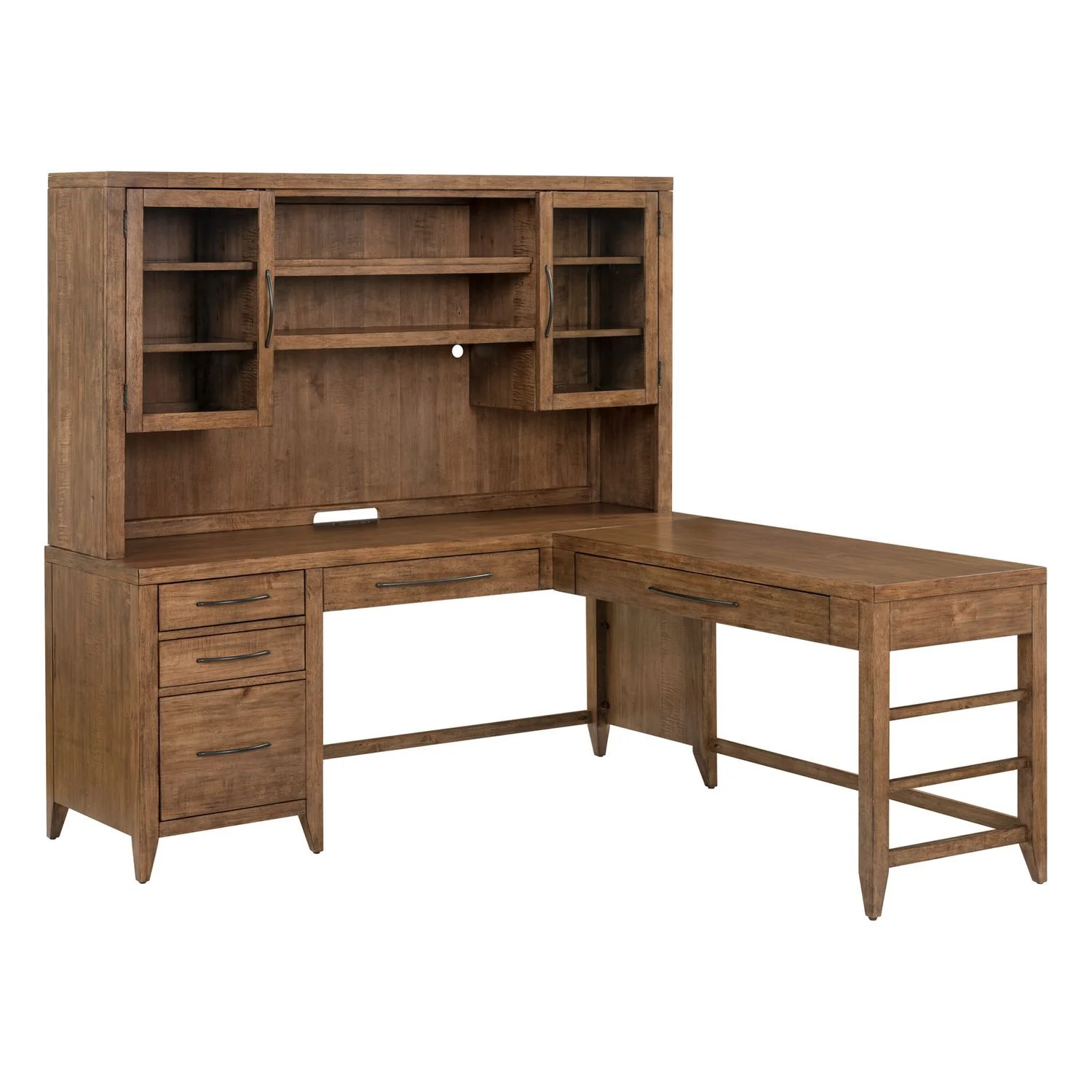 Shaker Lakes - Opt L Shaped Desk Set - Harvest Brown - Image 4