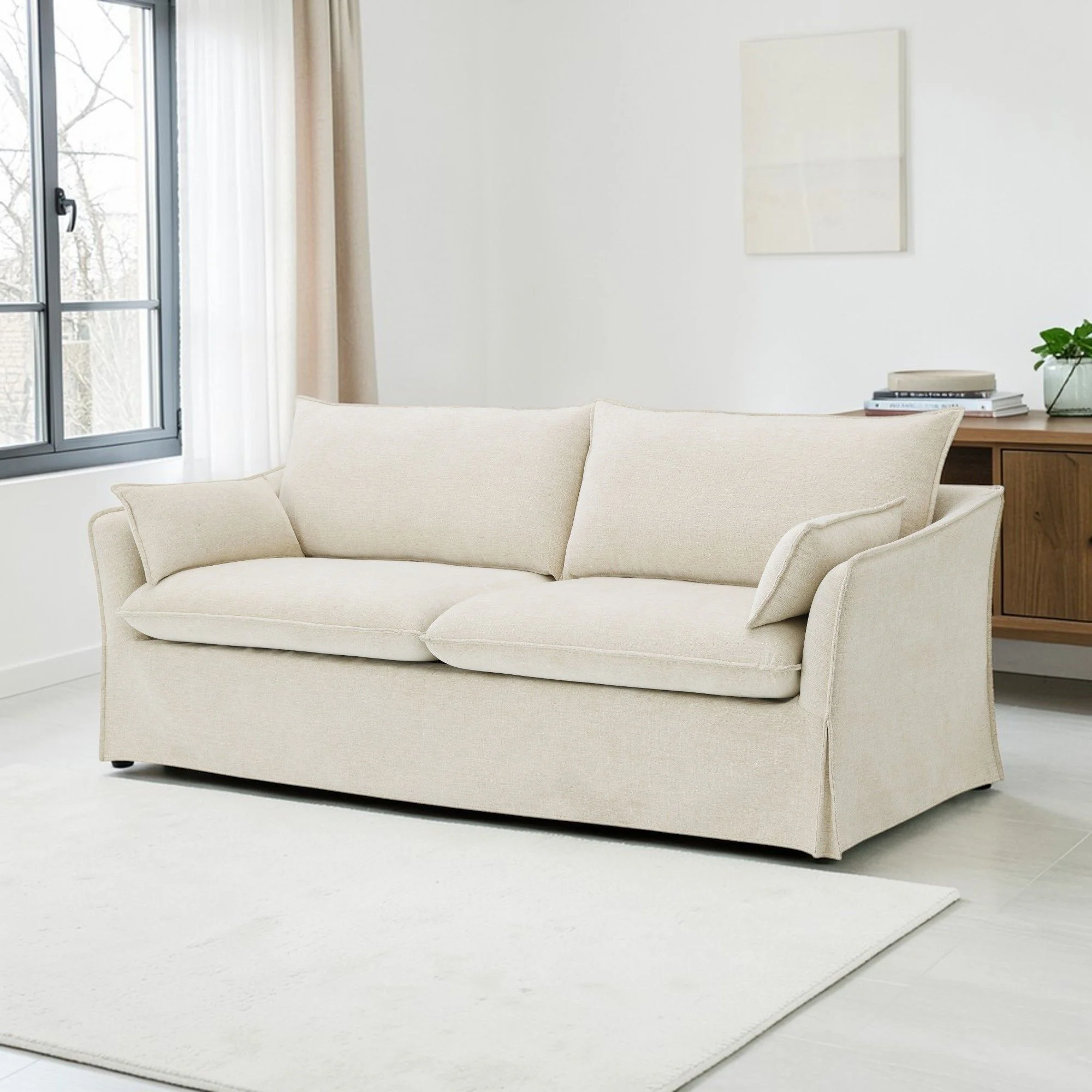 Shane - Sofa With 2 Pillows - Beige - Image 2
