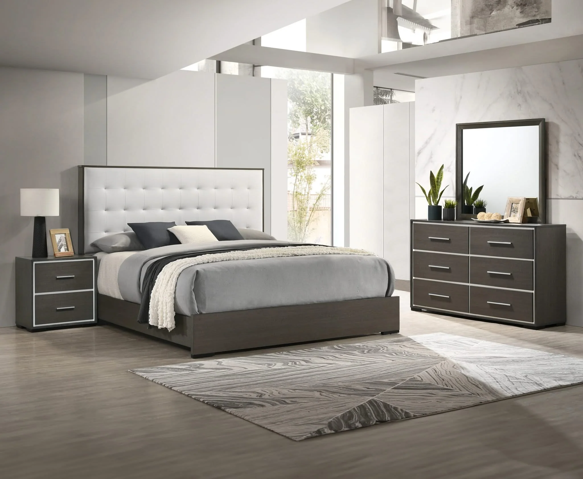 Sharpe - King 4 Piece Bedroom Set - Dark Gray