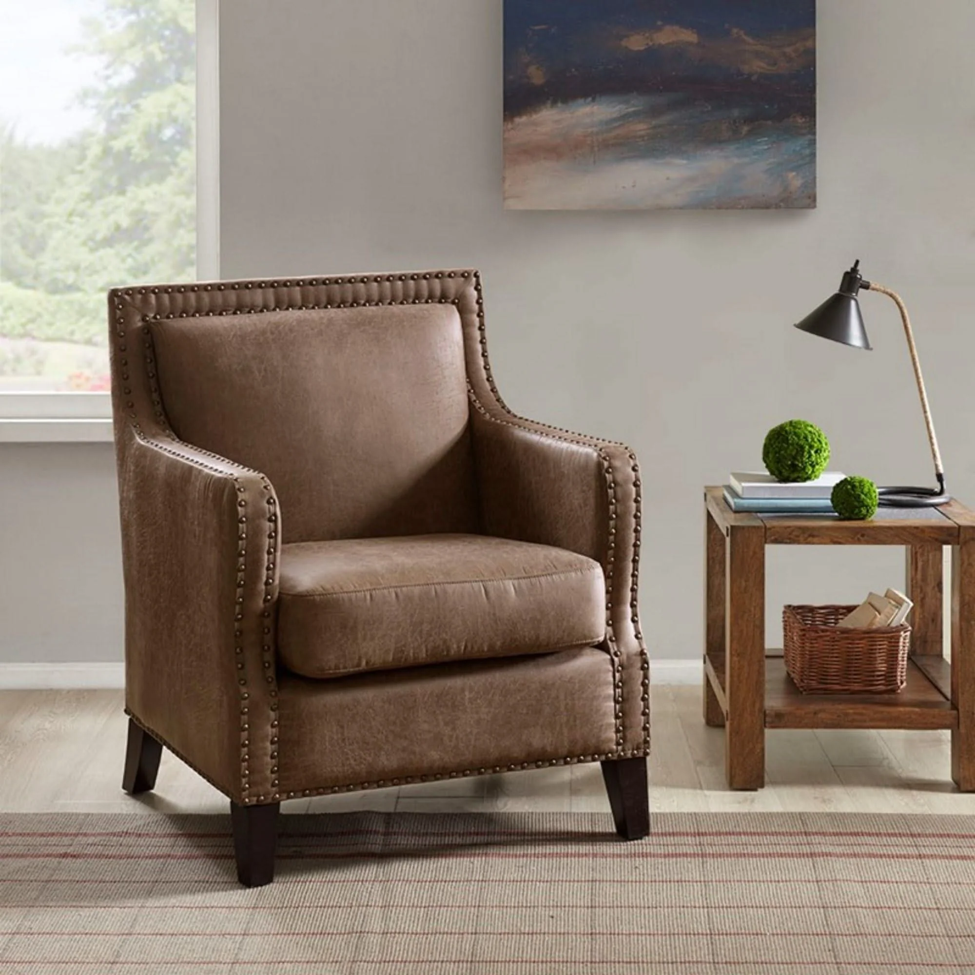 Shasta - Accent Chair With And Nail Buttons - Brown - Image 2