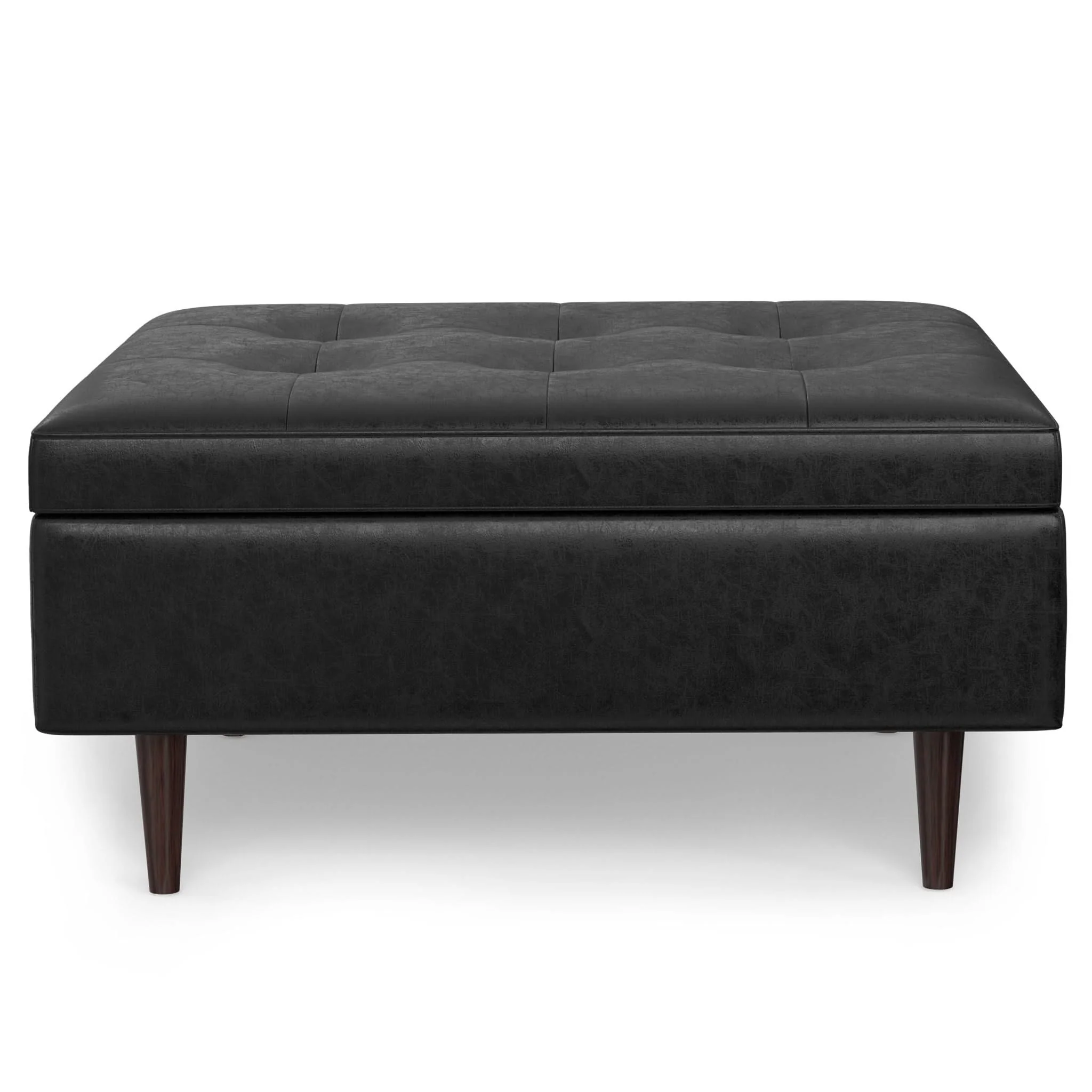 Shay - Large Square Coffee Table Storage Ottoman Mid-Century Style - Image 7