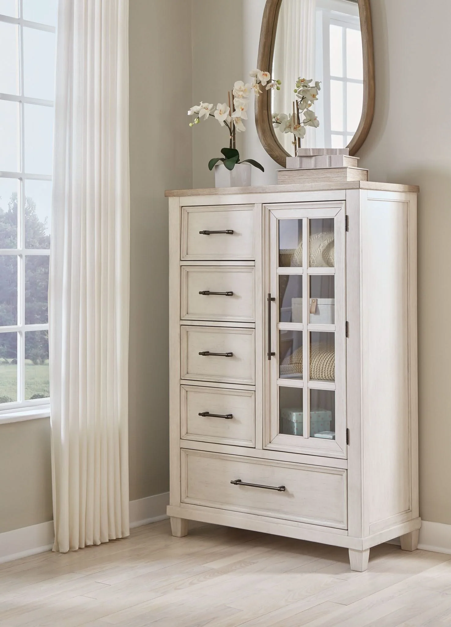 Shaybrock - Door Chest - Antique White / Brown - Image 2