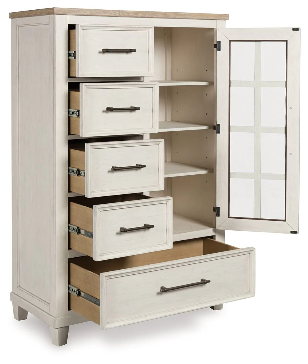 Shaybrock - Door Chest - Antique White / Brown - Image 4