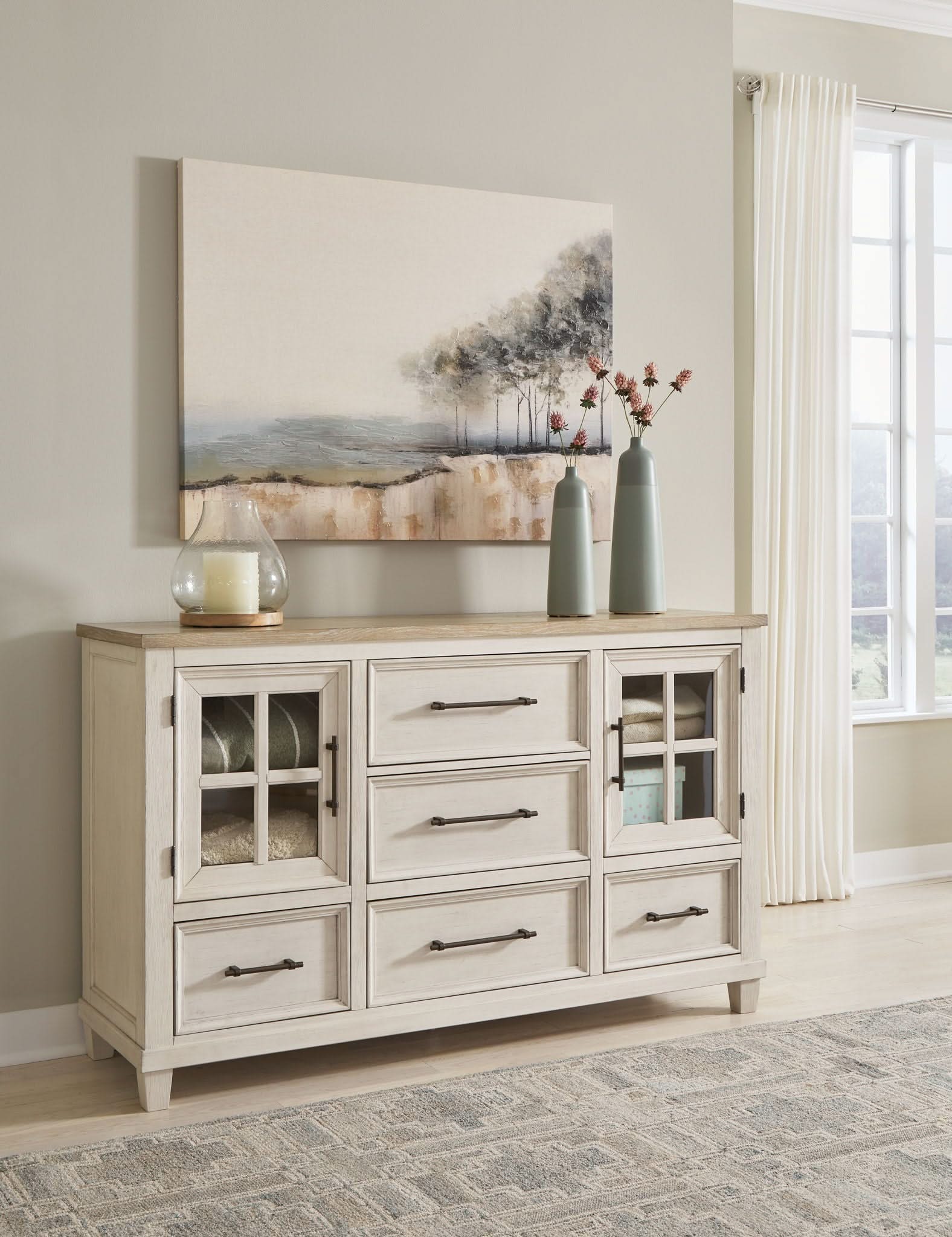 Shaybrock - Dresser - Antique White / Brown - Image 3