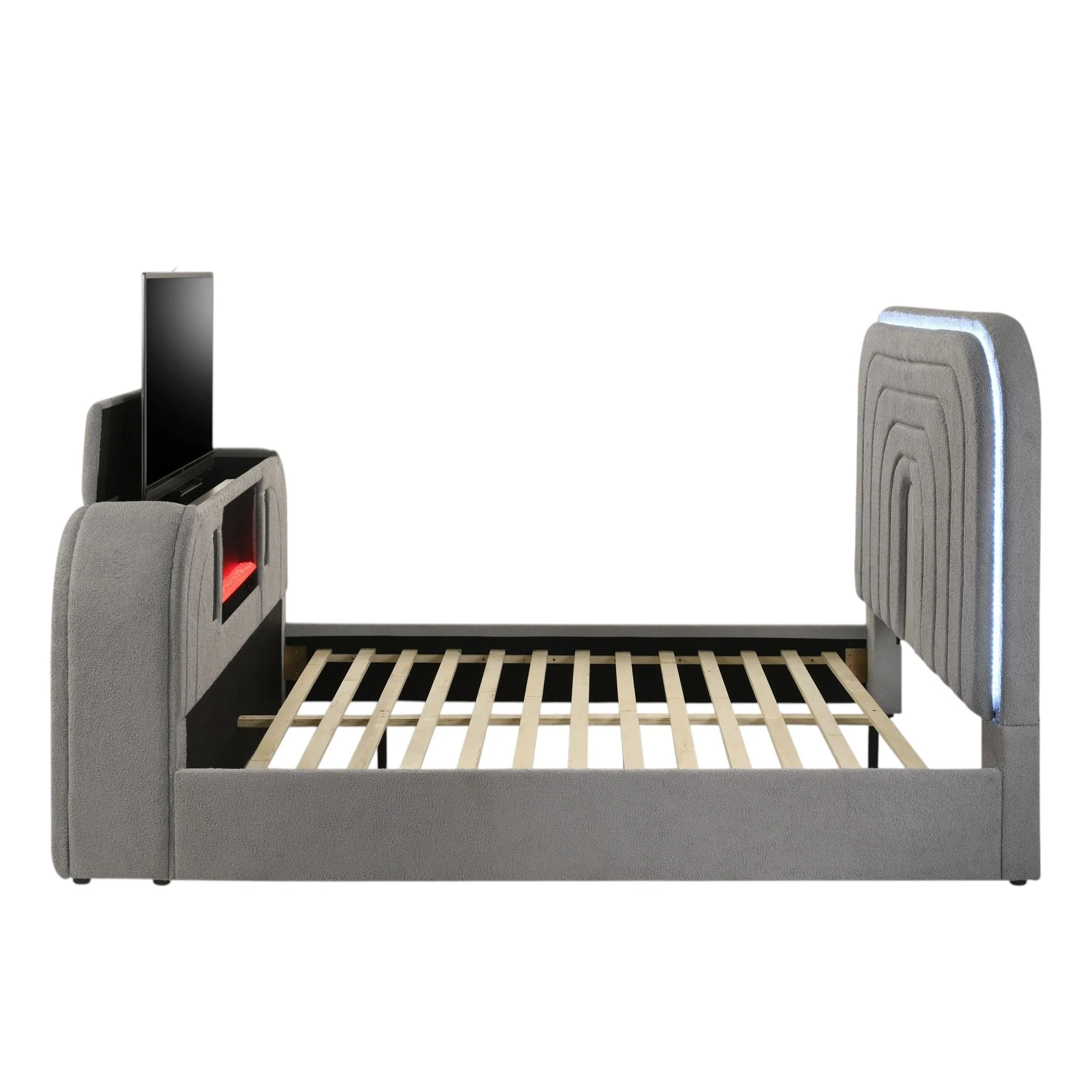 Shelyn - Bed With LED, TV Stand, Fireplace & Bluetooth - Image 2