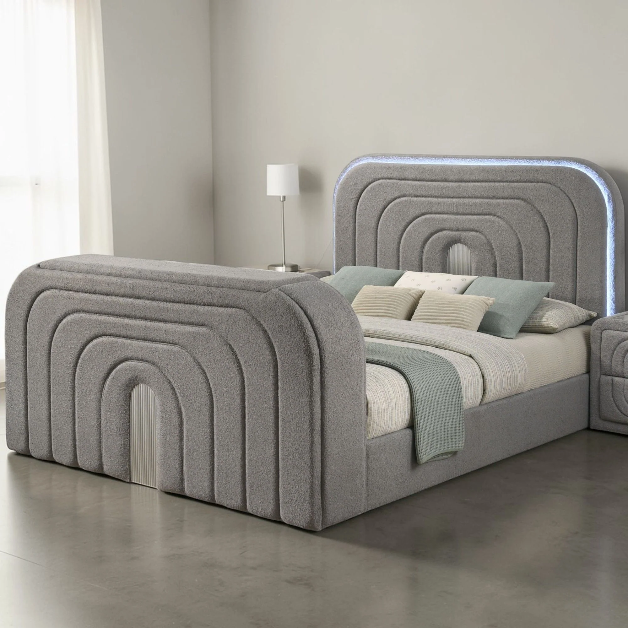 Shelyn - Bed With LED, TV Stand, Fireplace & Bluetooth - Image 3