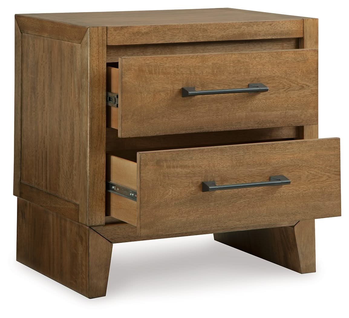 Sherbana - Two Drawer Night Stand - Light Brown - Image 2