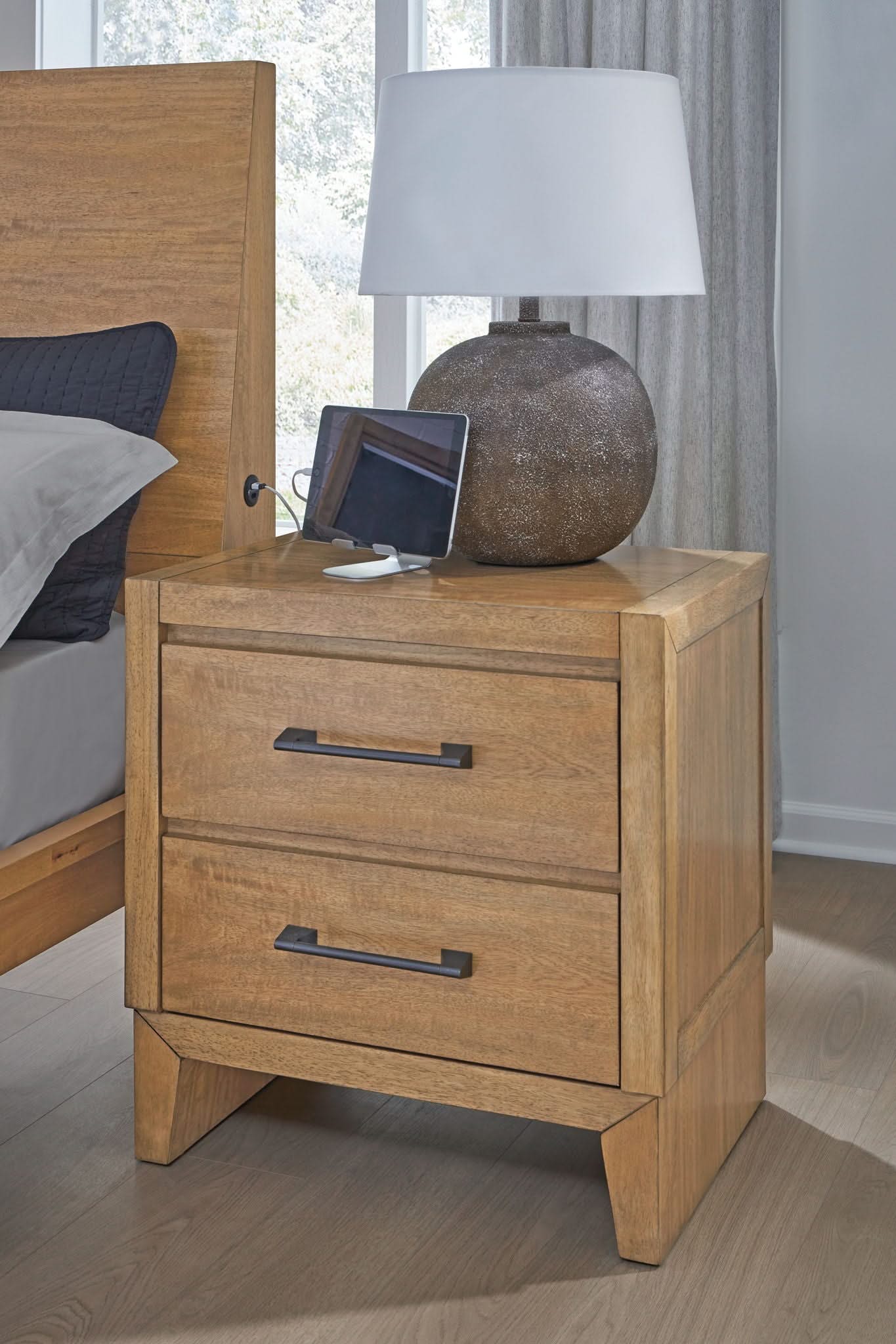 Sherbana - Two Drawer Night Stand - Light Brown - Image 4