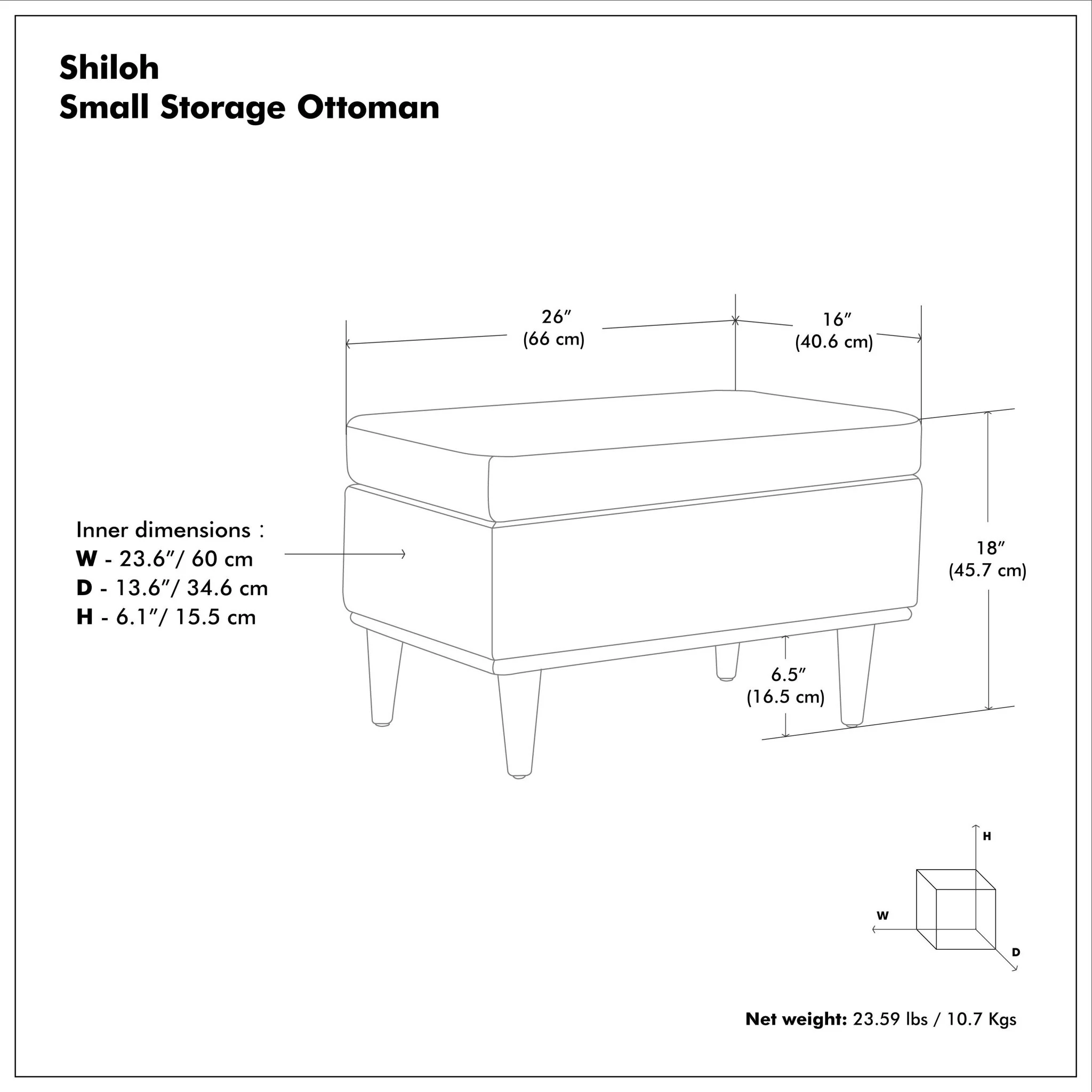 Shiloh - Small Storage Ottoman - Image 4