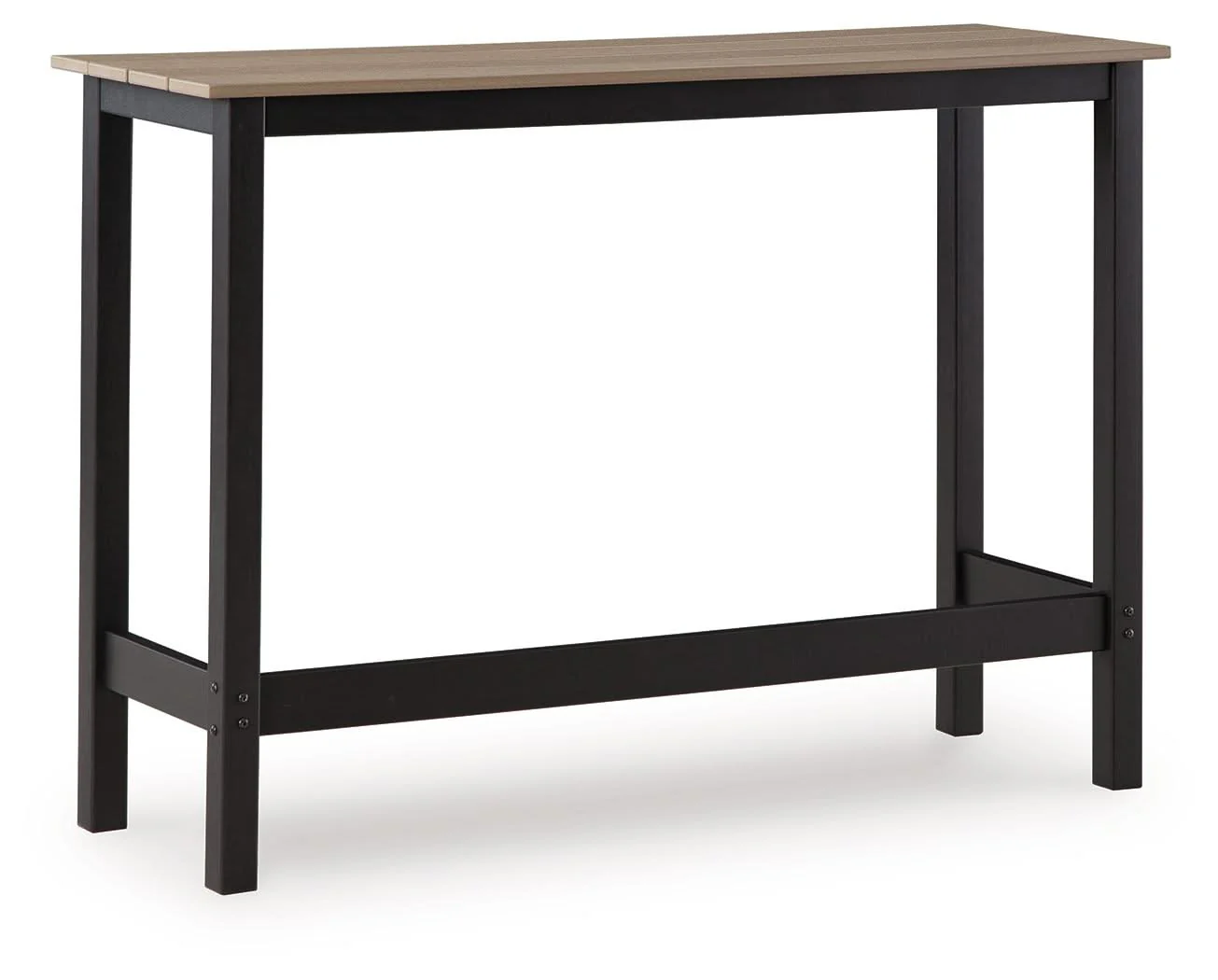 Shoreline Beach - Outdoor Counter Table And 2 Barstools (Set of 3) - Black / Beige - Image 2