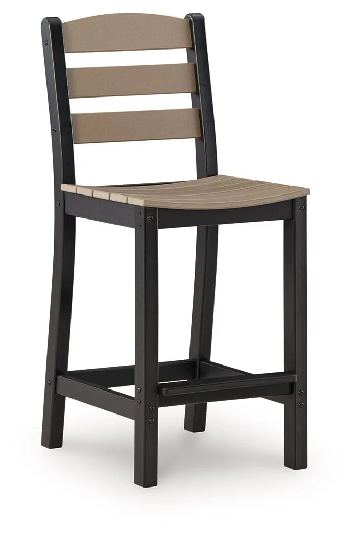Shoreline Beach - Outdoor Counter Table And 2 Barstools (Set of 3) - Black / Beige - Image 4