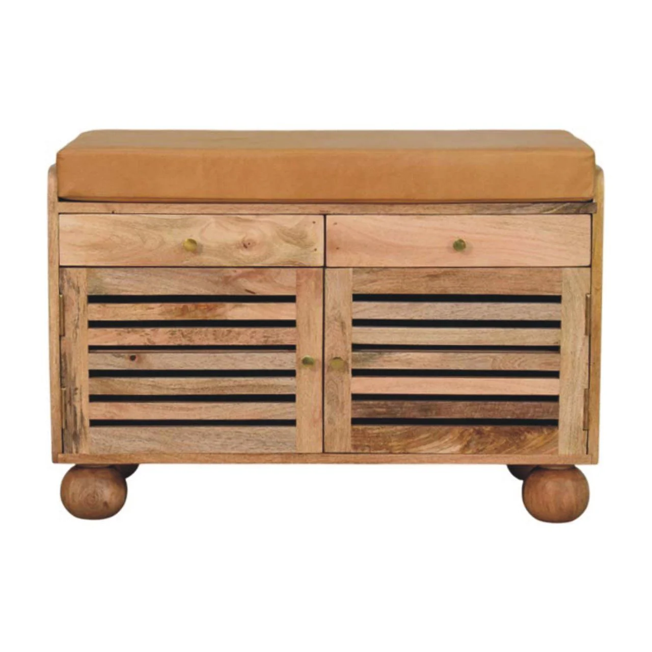 Shutter Shoe Rack With 2 Drawers - Beige - Image 3