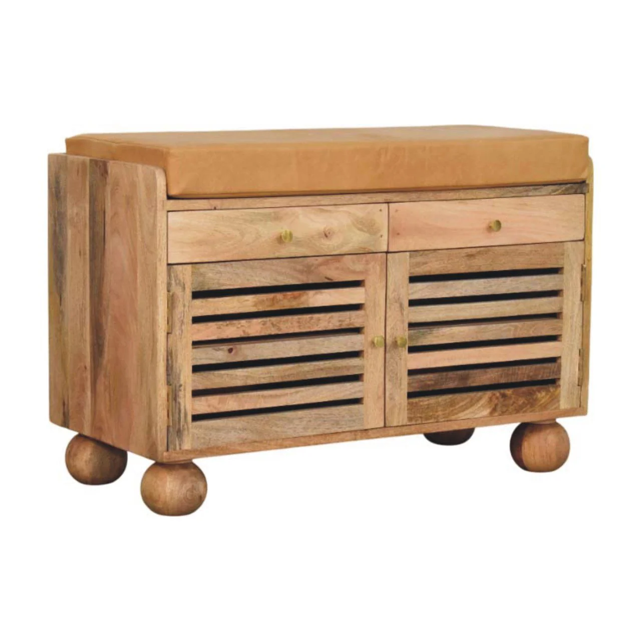 Shutter Shoe Rack With 2 Drawers - Beige - Image 4