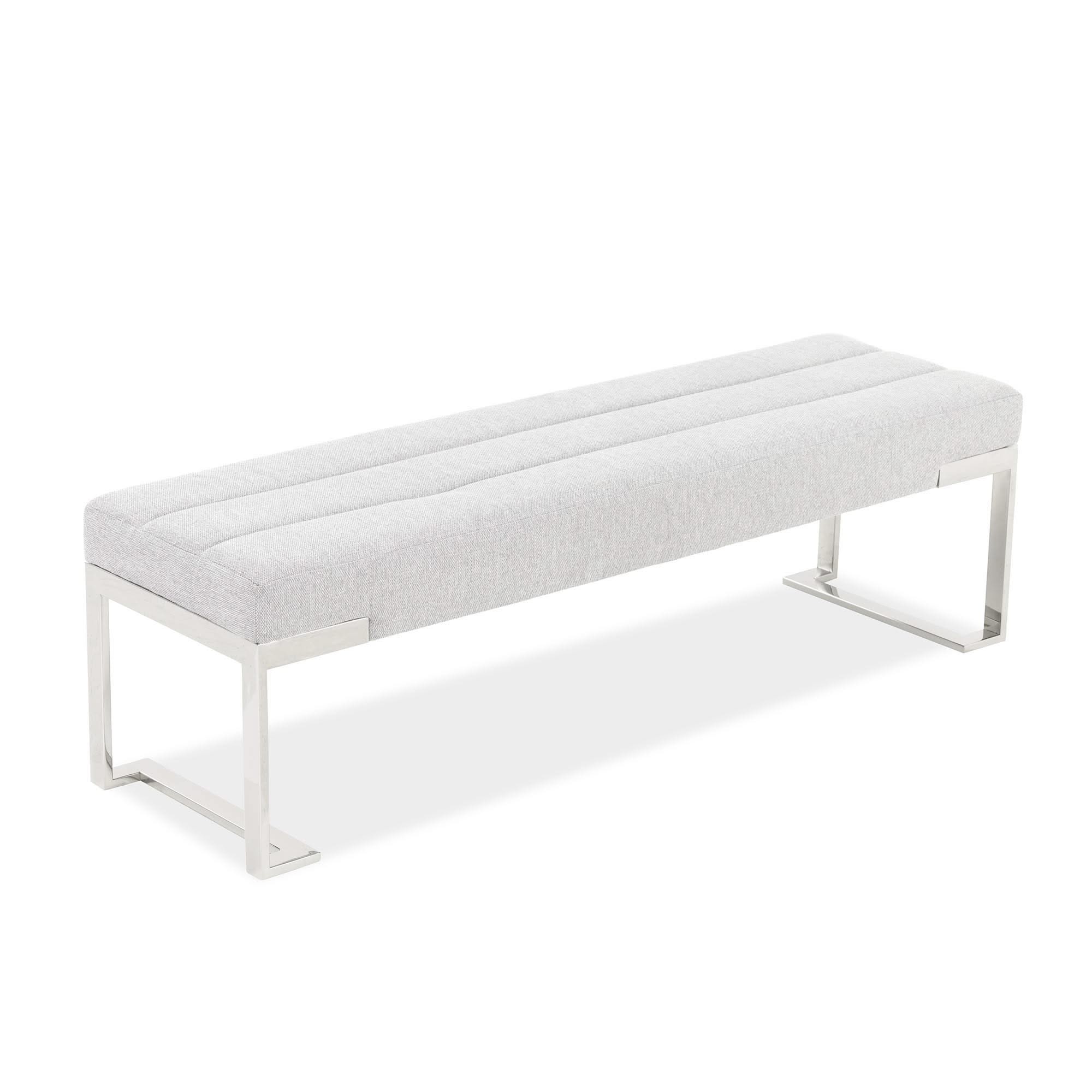 Signature Beds & Benches - Tulip Accent Bench - Gray / Chrome - Image 2