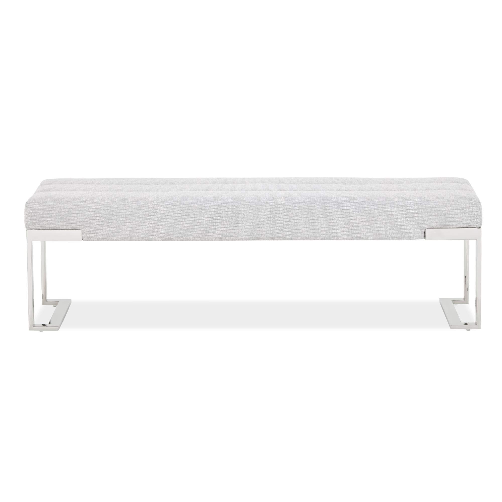 Signature Beds & Benches - Tulip Accent Bench - Gray / Chrome - Image 3