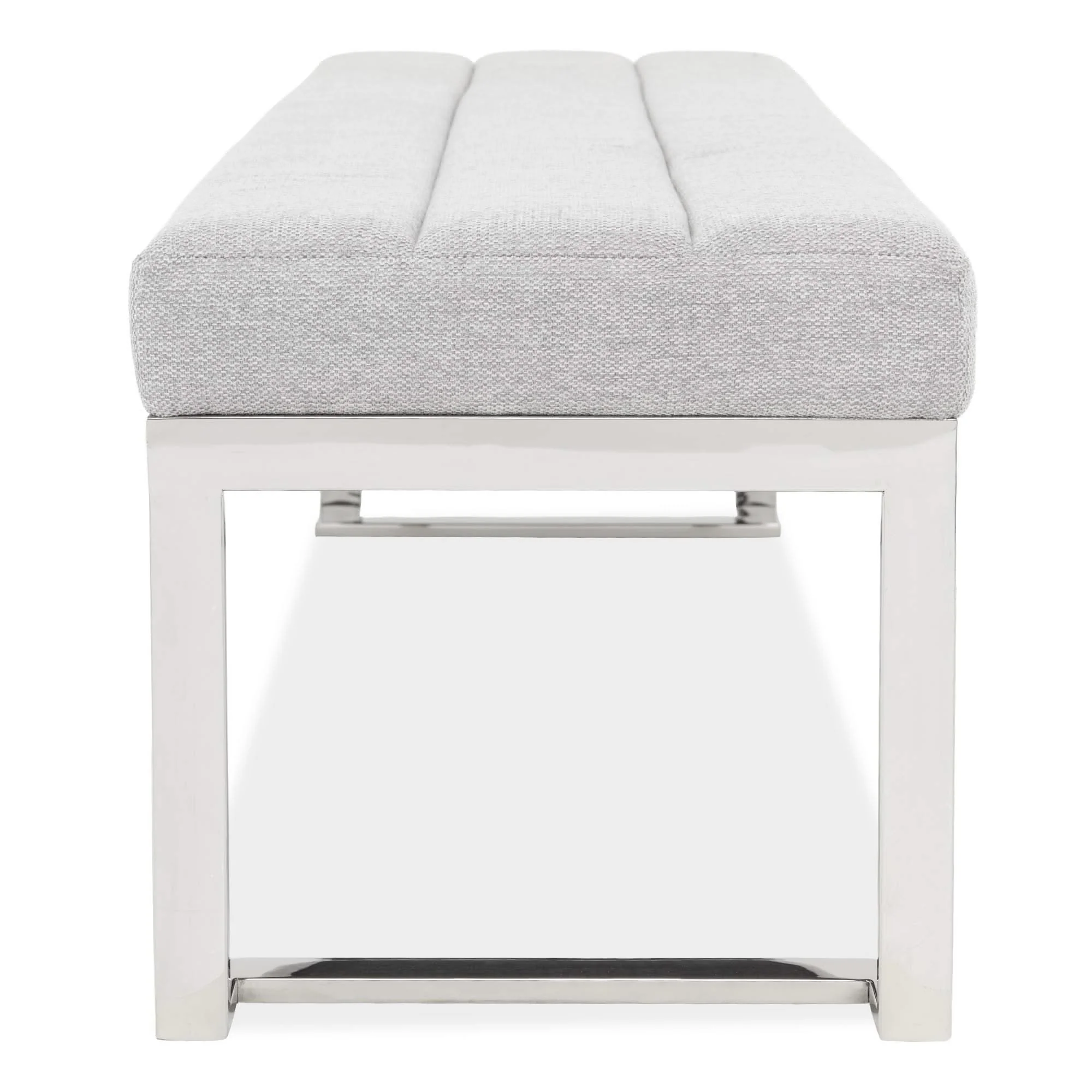 Signature Beds & Benches - Tulip Accent Bench - Gray / Chrome - Image 4