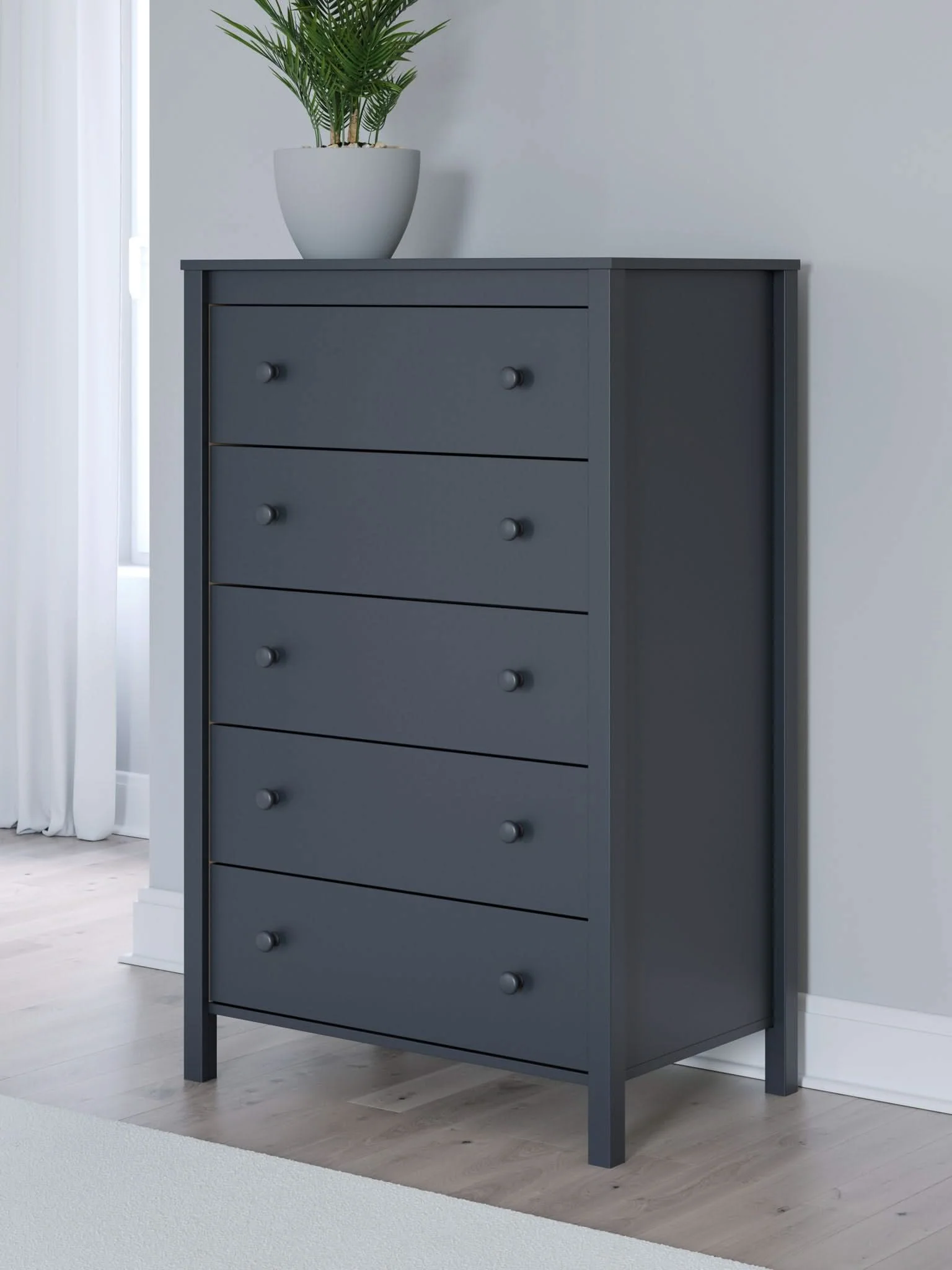 Simmenfort - Five Drawer Chest - Navy Blue - Image 2