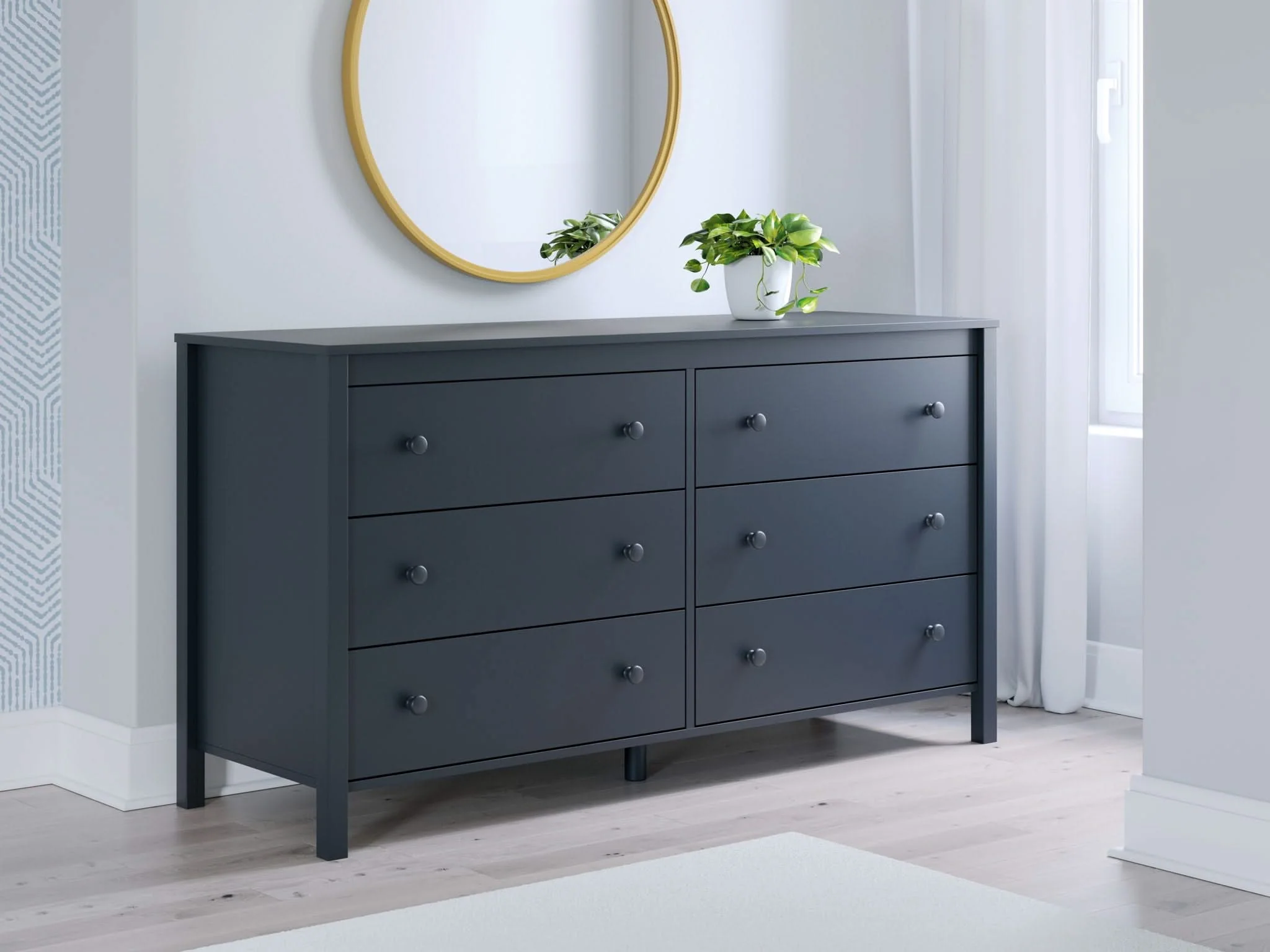 Simmenfort - Six Drawer Dresser - Navy Blue - Image 2