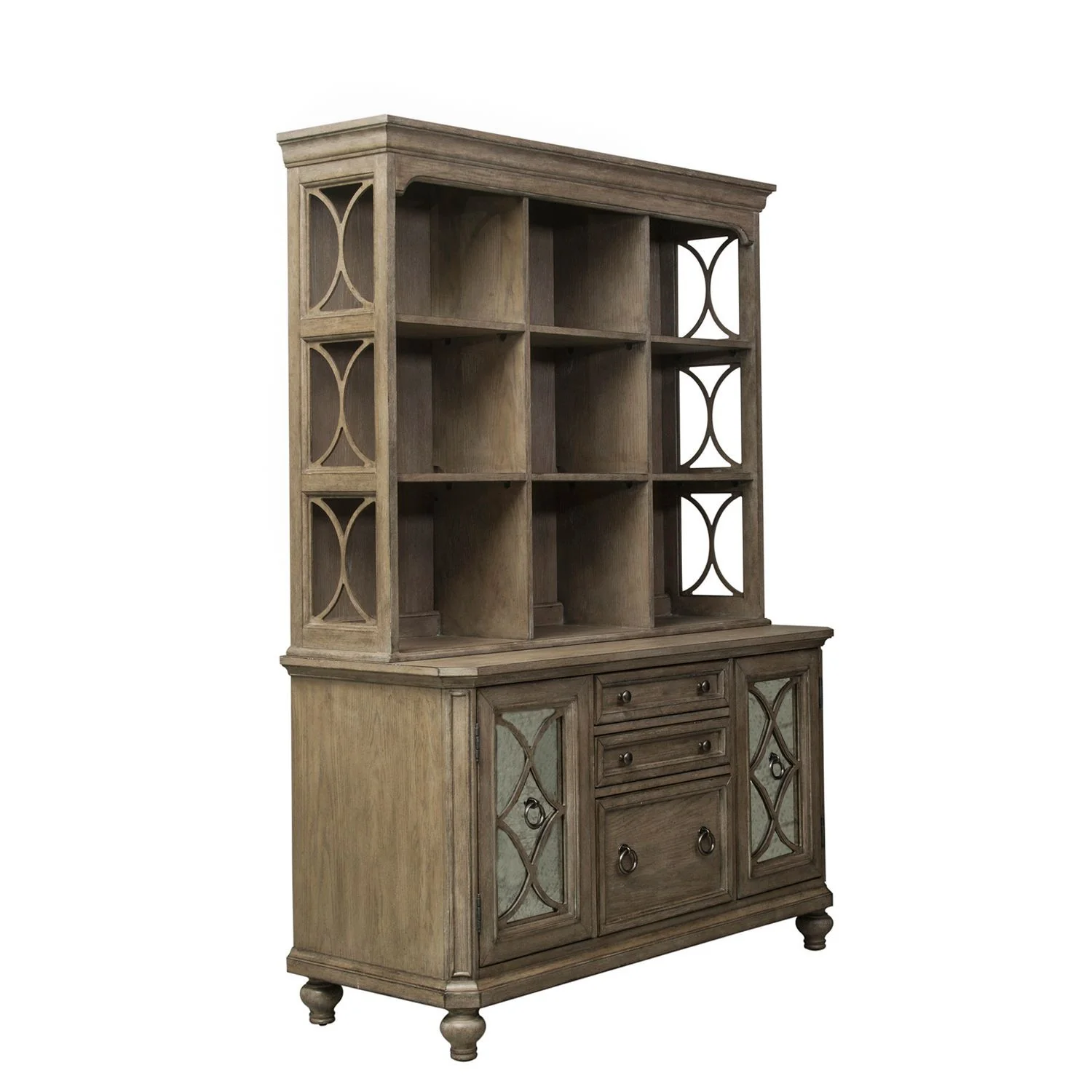 Simply Elegant - Credenza & Hutch - Heathered Taupe - Image 4