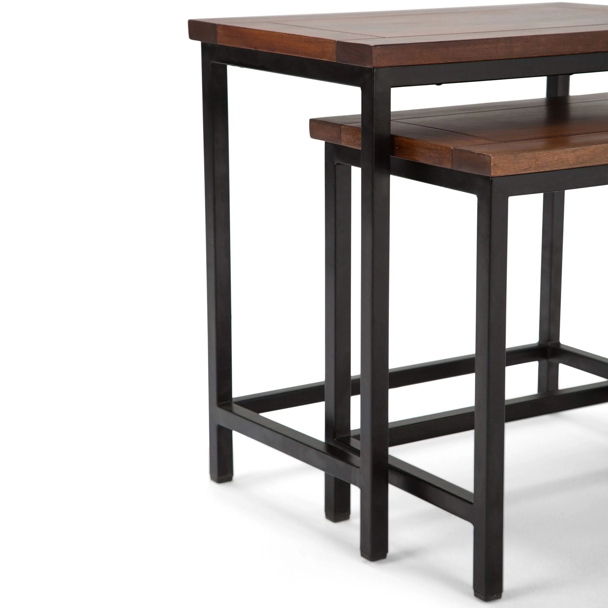 Skyler - 2 Piece Nesting Side Table - Dark Cognac Brown - Image 2
