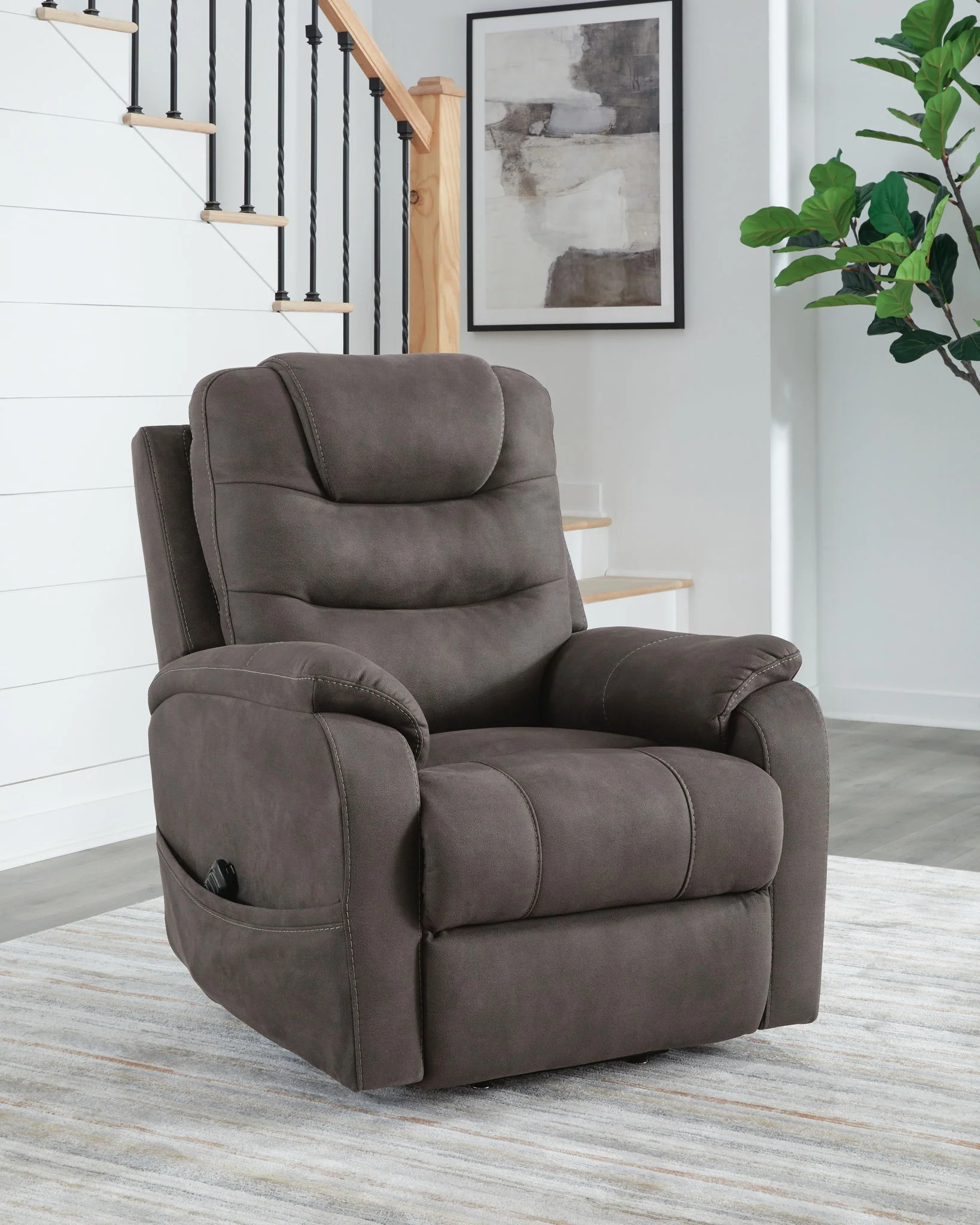 Snowfield - Power Lift Recliner - Gunmetal - Image 4