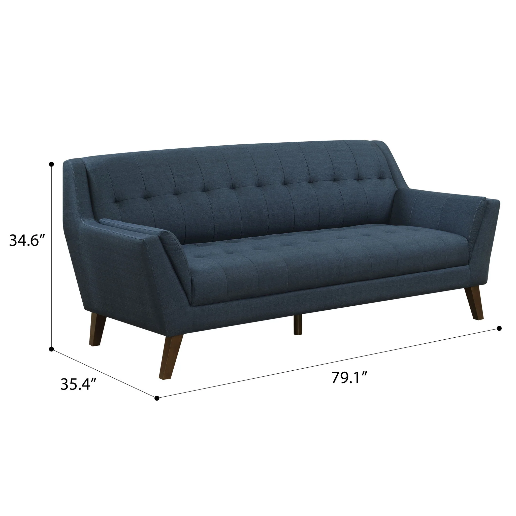 Sofa - Blue - Fabric - Image 4