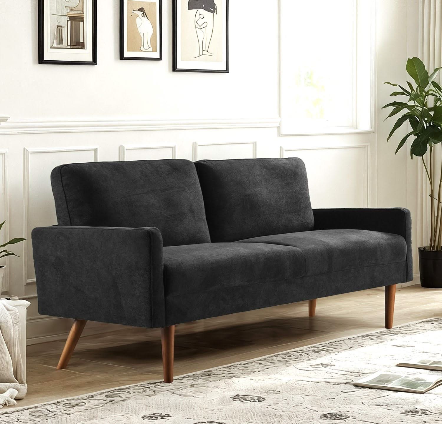 Sofa, European Style With Sleek Design, Modern & Vintage Flair, Upholstered 3 Seater Couch - Image 5