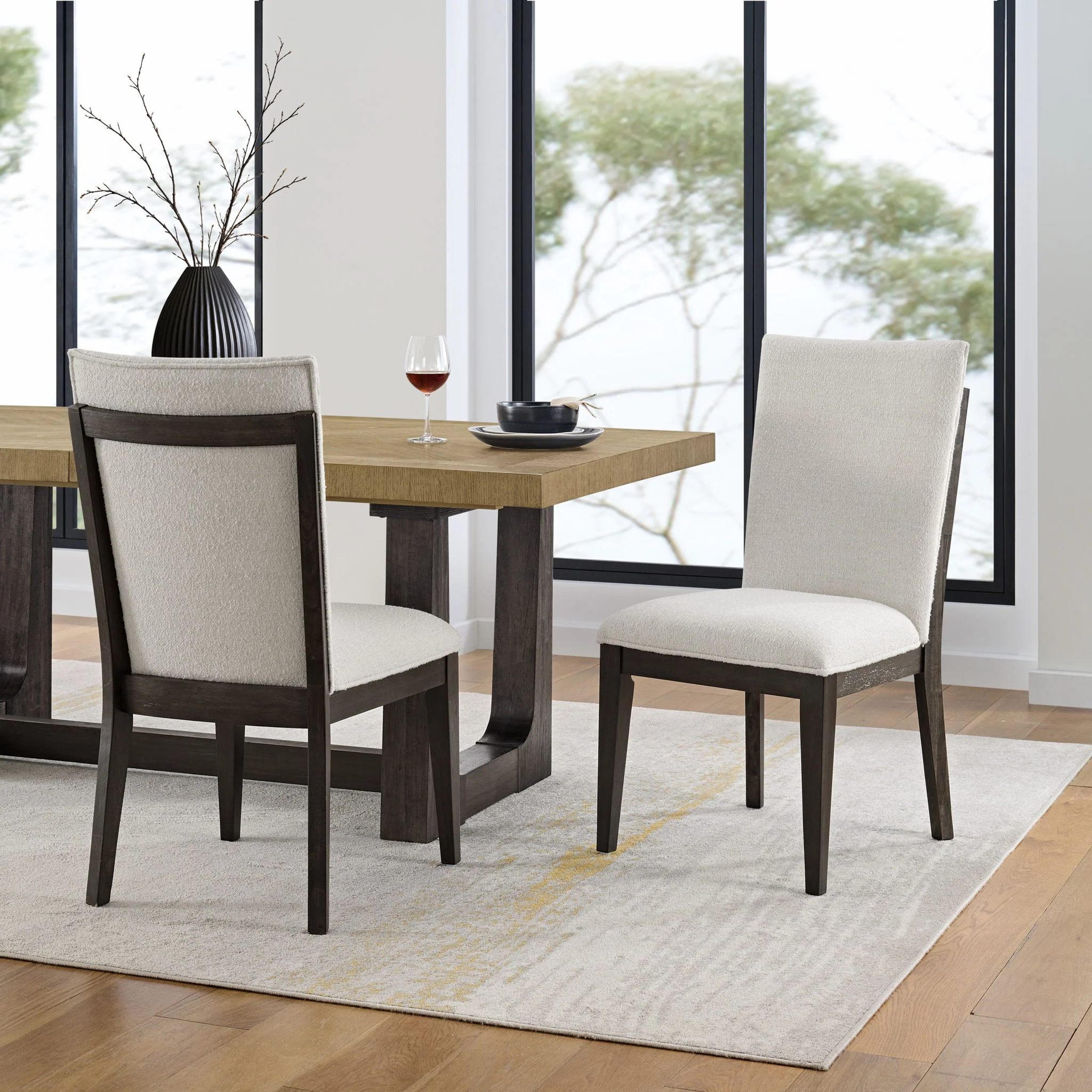 Soft Upholstered Dining Chairs (Set of 2) - Brown - Image 4