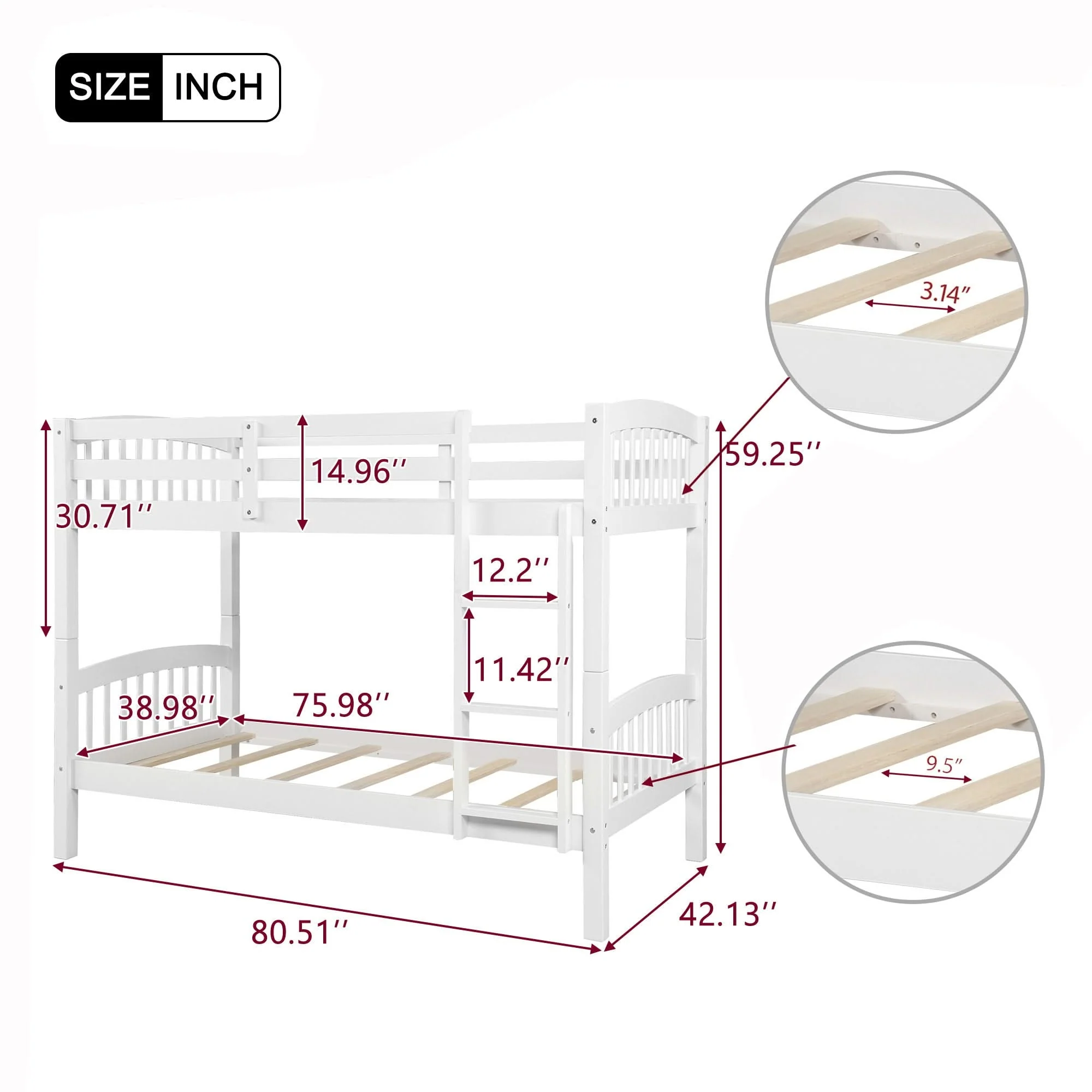 Solid Construction Bunk Bed With Ladder - Image 2