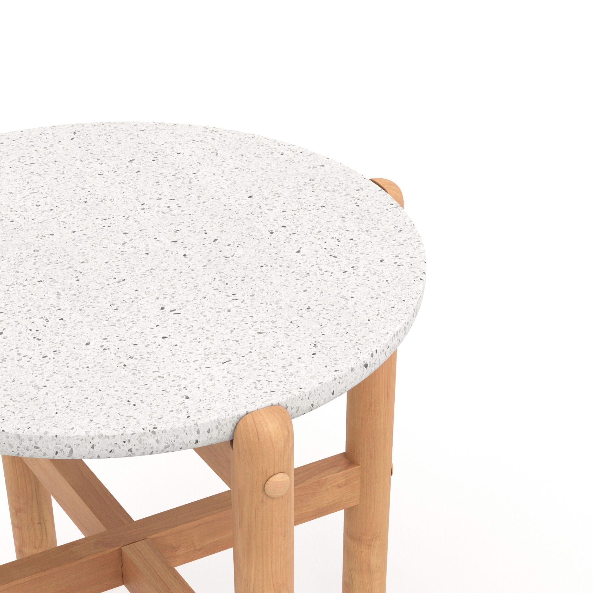 Solstice - End Table With Terazzo Top - White - Image 4